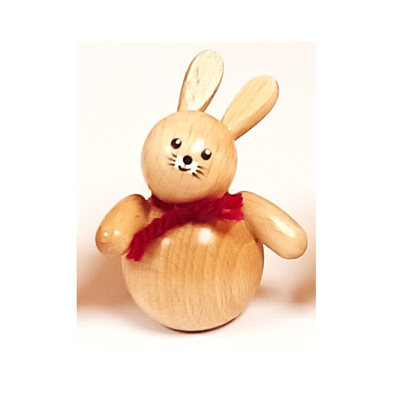 Hase gerade stehend natur mit rotem Schal Egermann 606 natur