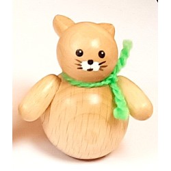 Hase gerade stehend natur mit grünem Schal Egermann 606 natur