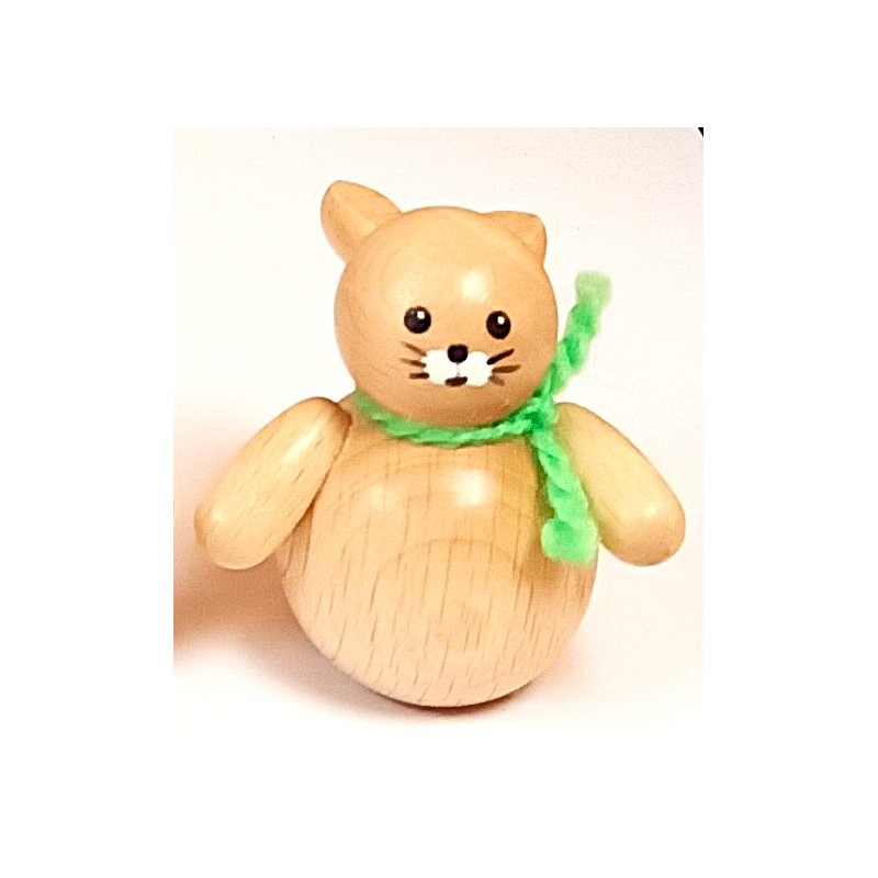 Hase gerade stehend natur mit grünem Schal Egermann 606 natur