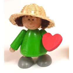 Mädchen mit Strohhut und Herz grün Egermann 451/1 grün