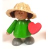 Mädchen mit Strohhut und Herz grün Egermann 451/1 grün