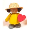 Mädchen mit Strohhut und Herz gelb Egermann 451/1 gelb
