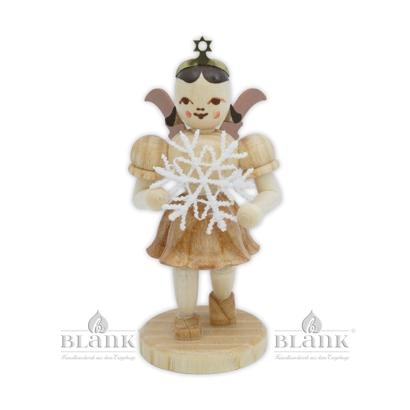 Blank Engel, Kurzrock, natur mit Schneeflocke aus Plauener Spitze neu 2026 EK-M 018