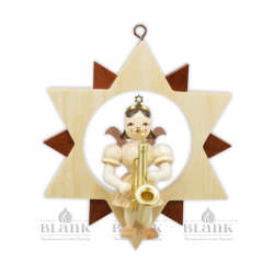 Blank Engel im Stern natur mit Saxophon ES 035