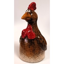 Keramik Hahn Zaunstecker Holzwurm