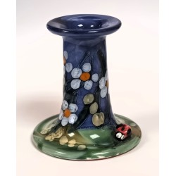 Keramik Leuchter blau mit Marienkäfer Seyko