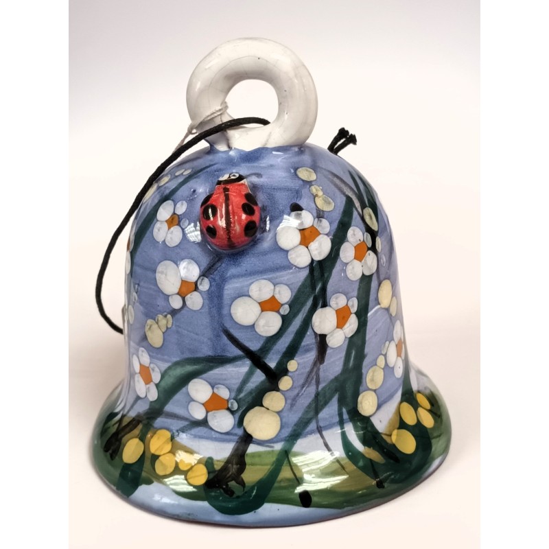 Keramik Glocke blau mit Marienkäfer Seyko