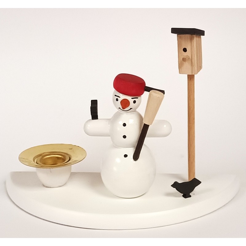 Kerzenhalter Schneemann mit roter Pfanne Frank Weber 200/156/4