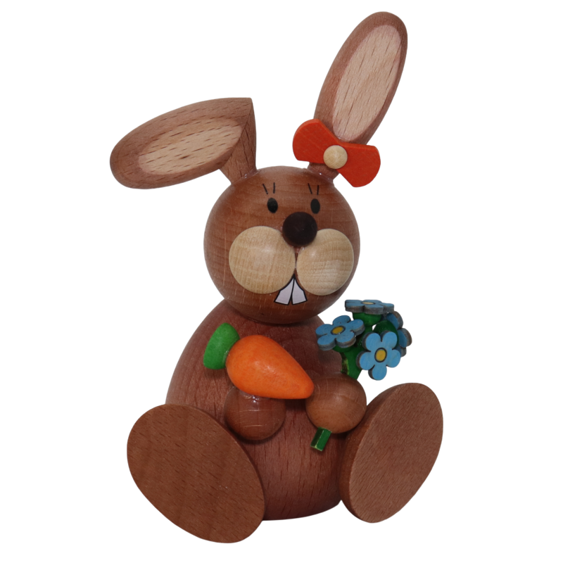 Osterhäsin sitzend mit Möhre und Vergissmeinnicht Paul Ullrich 1014