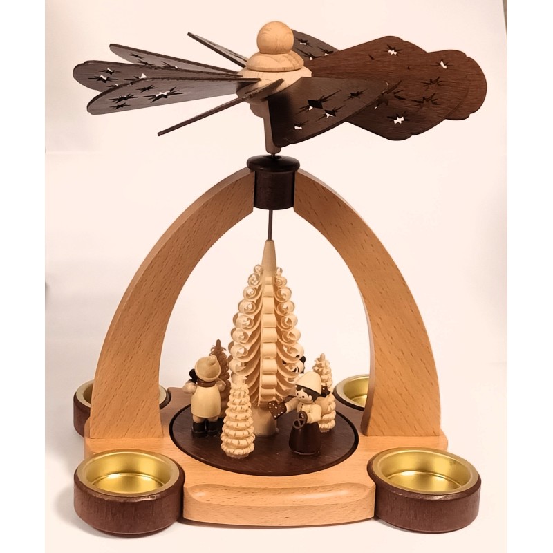 Pyramide mit Pfefferkuchenkindern Teelichtpyramide Legler 83/206