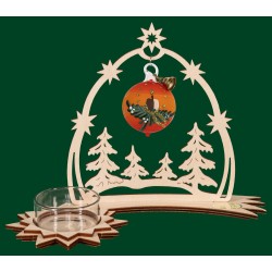 Teelichthalter Komet mit Himmelstor und Glaskugel rote Sinfonie Tietze 400211