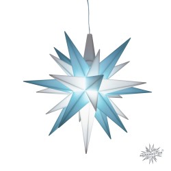 Herrnhuter Adventskalender 2026 Bastelstern A1b 13 cm türkis/weiß