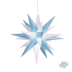 Herrnhuter Adventskalender 2026 Bastelstern A1b 13 cm türkis/weiß