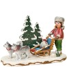 Hubrig Volkskunst GmbH Winterkinder Hundeschlitten durch den Winterwald 110h0074