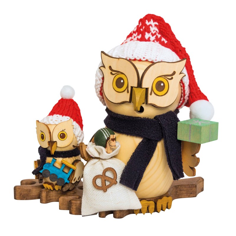 Kuhnert Räuchereule Weihnachtsmann mit Kind 37254