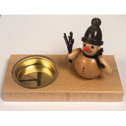 Teelichthalter Schneemann mit Reisig natur Holzwaren Egermann L310/N