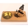 Teelichthalter Schneemann mit Schneeschieber natur Holzwaren Egermann L311/N