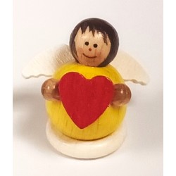Engel Mini gelb mit Herz Holzwaren Egermann 363 GE Herz