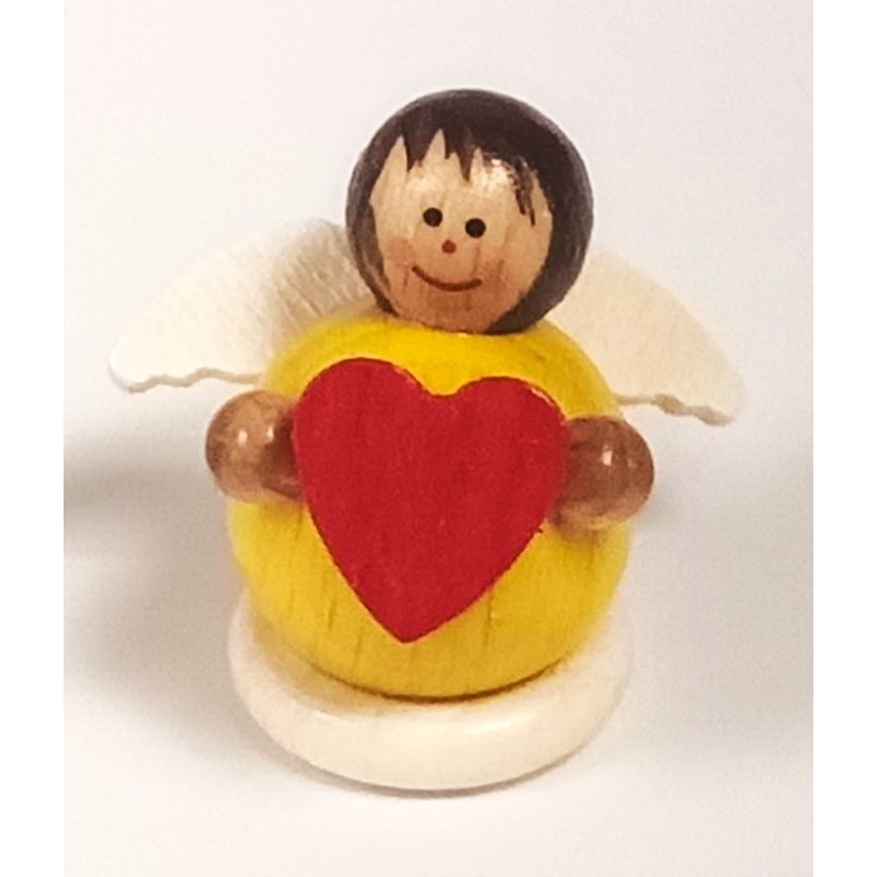 Engel Mini gelb mit Herz Holzwaren Egermann 363 GE Herz