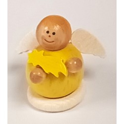 Engel Mini gelb mit Sternschnuppe Holzwaren Egermann 363 GE Schnuppe