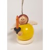 Baumbehang Engel gelb mit Kerze Holzwaren Egermann 363GE/H/ Kerze