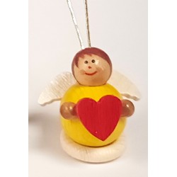 Baumbehang Engel gelb mit Herz Holzwaren Egermann 363GE/H/ Herz