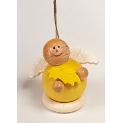 Baumbehang Engel gelb mit Sternschnuppe Holzwaren Egermann 363GE/H/ Schnuppe