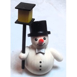 Schneemann mit Laterne und Zylinder Holzwaren Egermann 304