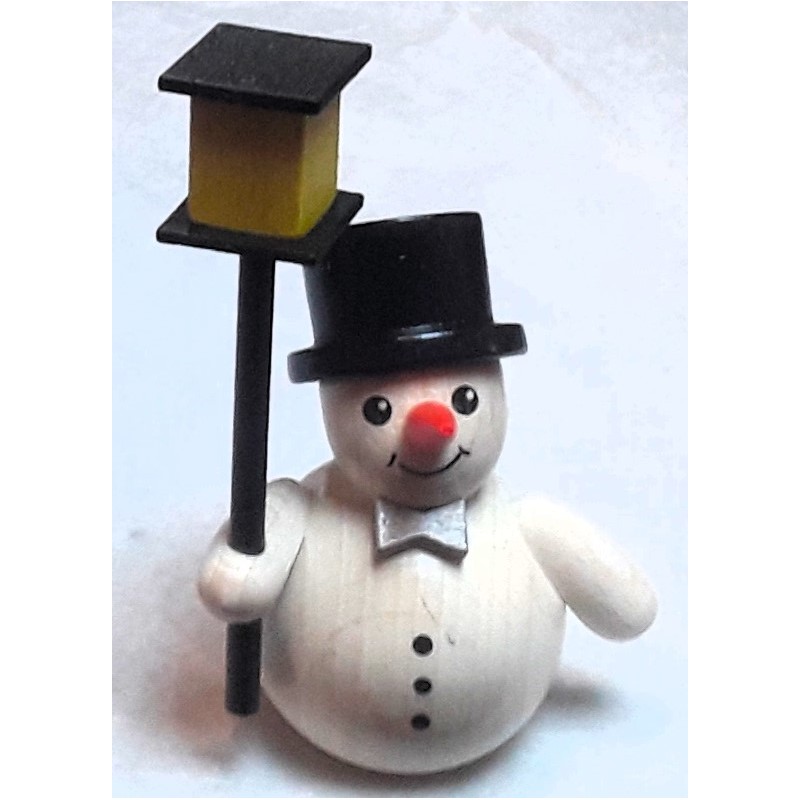 Schneemann mit Laterne und Zylinder Holzwaren Egermann 304
