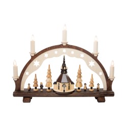 Schwibbogen Seiffener Kirche braun  Spielwarenmacher Günther G 160