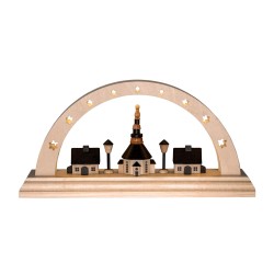 Schwibbogen mit Kirche klein  LED Lichterbogen Spielwarenmacher Günther G 205