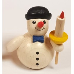 Schneemann mit Kerze Melone Holzwaren Egermann 305 melone