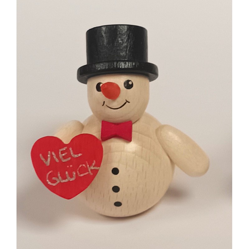 Schneemann mit Herz und Zylinder Holzwaren Egermann 349 Zylinder