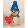Schneemann mit Herz und blaue Mütze Holzwaren Egermann 349 blaue Mütze