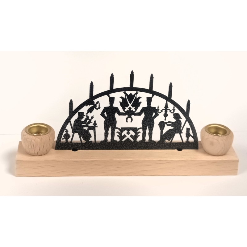 Kerzenhalter Schwibbogen "Erzgebirge" mittel Holzwaren Egermann SB 80 K