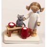 Flade Flachshaarengel Engel mit Katze und Milchkanne Flade 61137