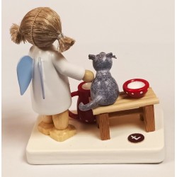 Flade Flachshaarengel Engel mit Katze und Milchkanne Flade 61137