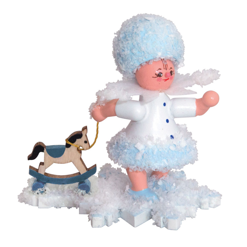 Drechslerei Kuhnert Schneeflöckchen mit Schaukelpferd Neuheit 2026 43157