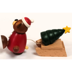 Hobler Bärchen Lars Christmas mit Schlitten und Bäumchen Hobler Figuren 1303