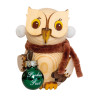 Mini Eule mit Weihnachtskugel grün Kuhnert 37381/GR