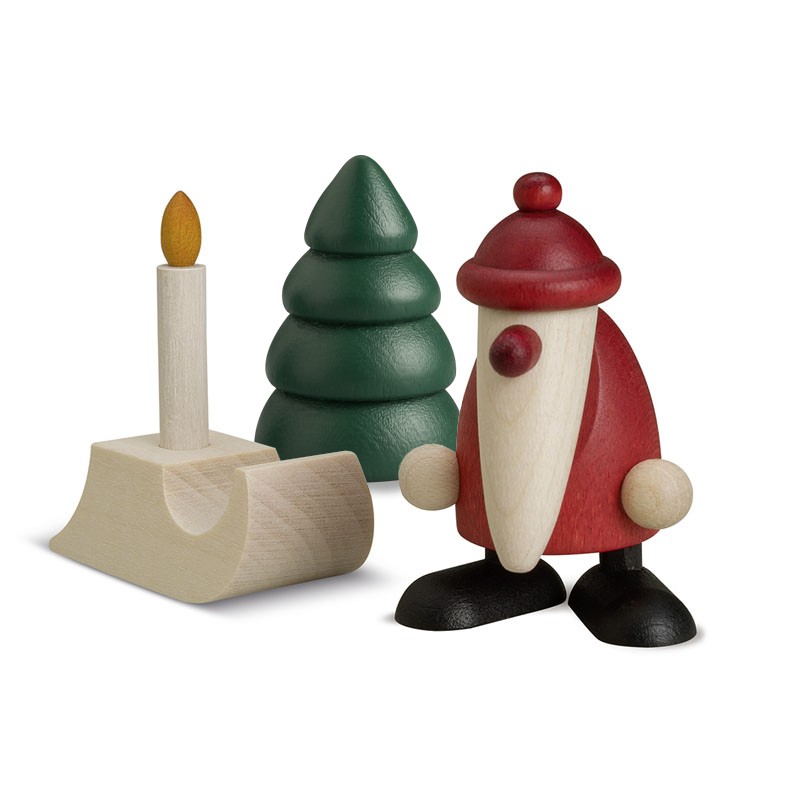 Björn Köhler - Miniaturset 2, Weihnachtsmann mit Schlitten und Baum