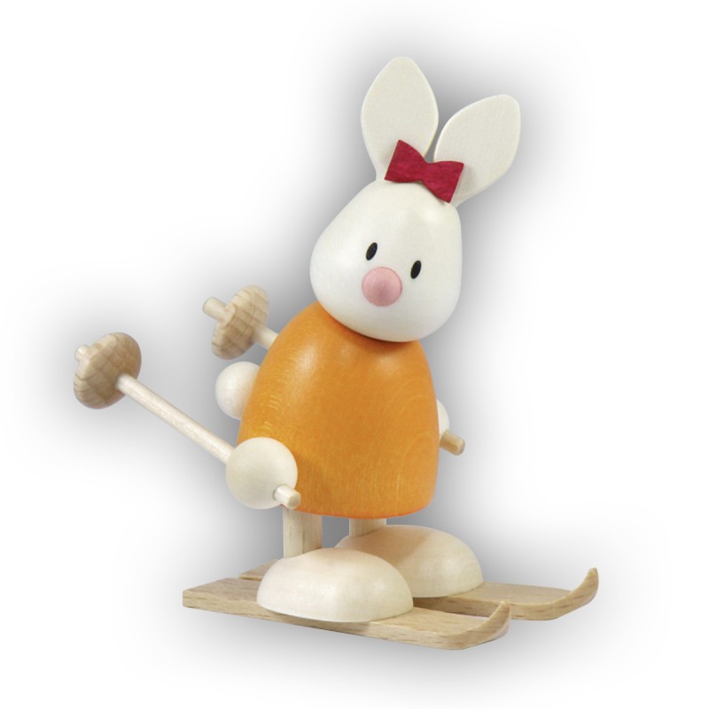 Kaninchen Emma mit Ski