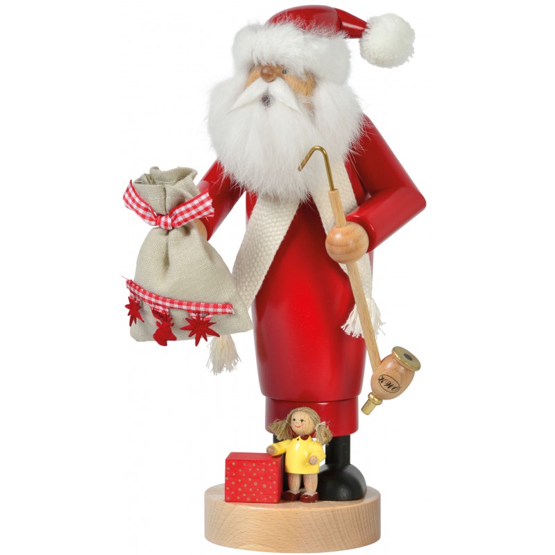 Räuchermann "Die Dünnen" Weihnachtsmann mit Puppe