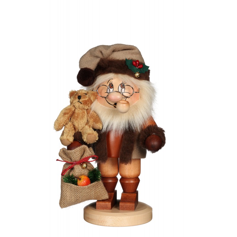 Räuchermännchen Wichtel Weihnachtsmann mit Teddy