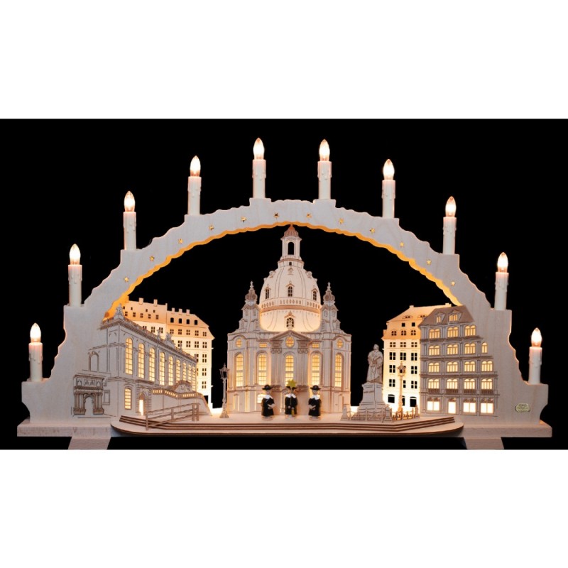 Schwibbogen Dresdener Frauenkirche mit LED Vorbeleuchtung