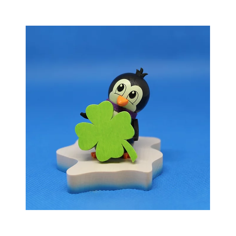 Pinguin auf Eisscholle - "Good Luck"