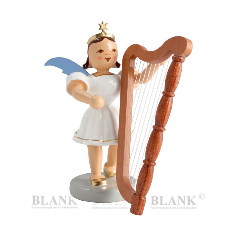 Blank Engel Kurzrock farbig mit Harfe