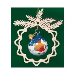 Baumbehang Zweig mit Glaskugel Weihnachtsmann