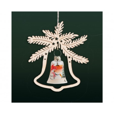 Baumbehang Glocke mit Glasglocke Schneemann