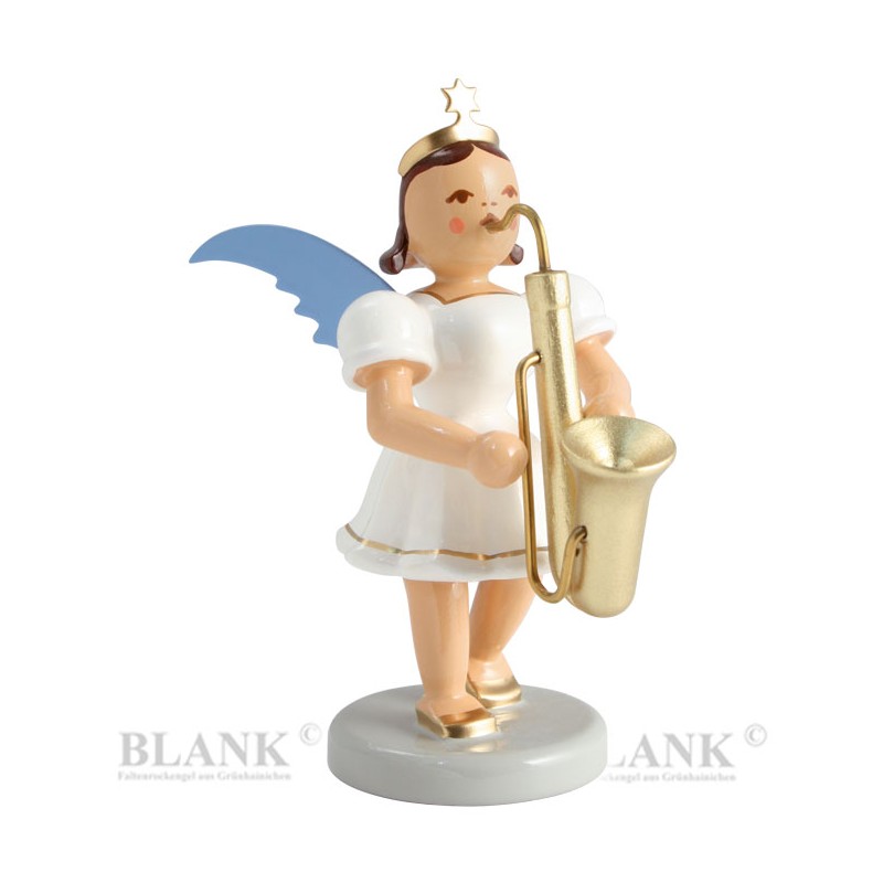 Blank Engel Kurzrock farbig mit Saxophon